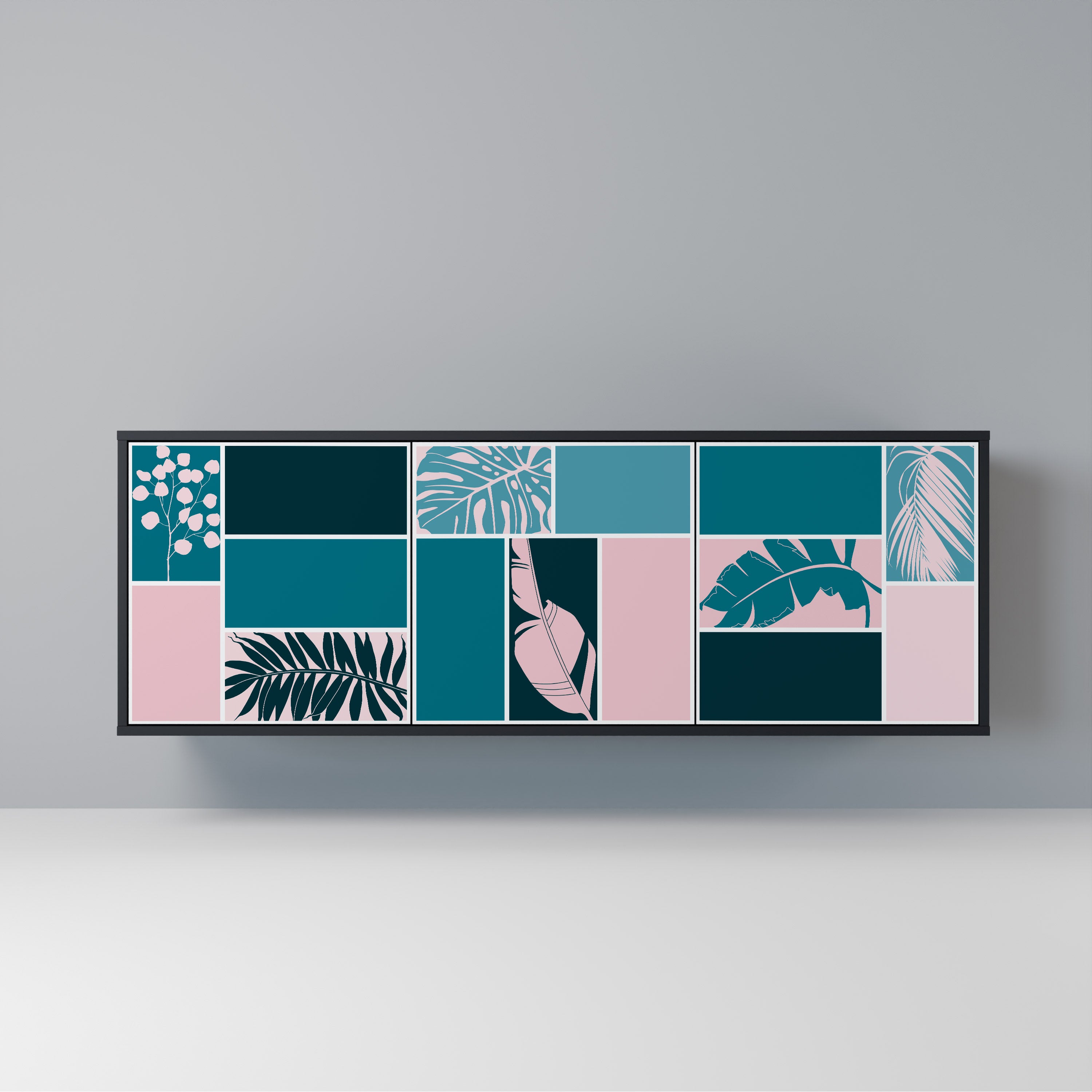 COMBINATION OF SHAPES 3-Door Sideboard in Black Finish