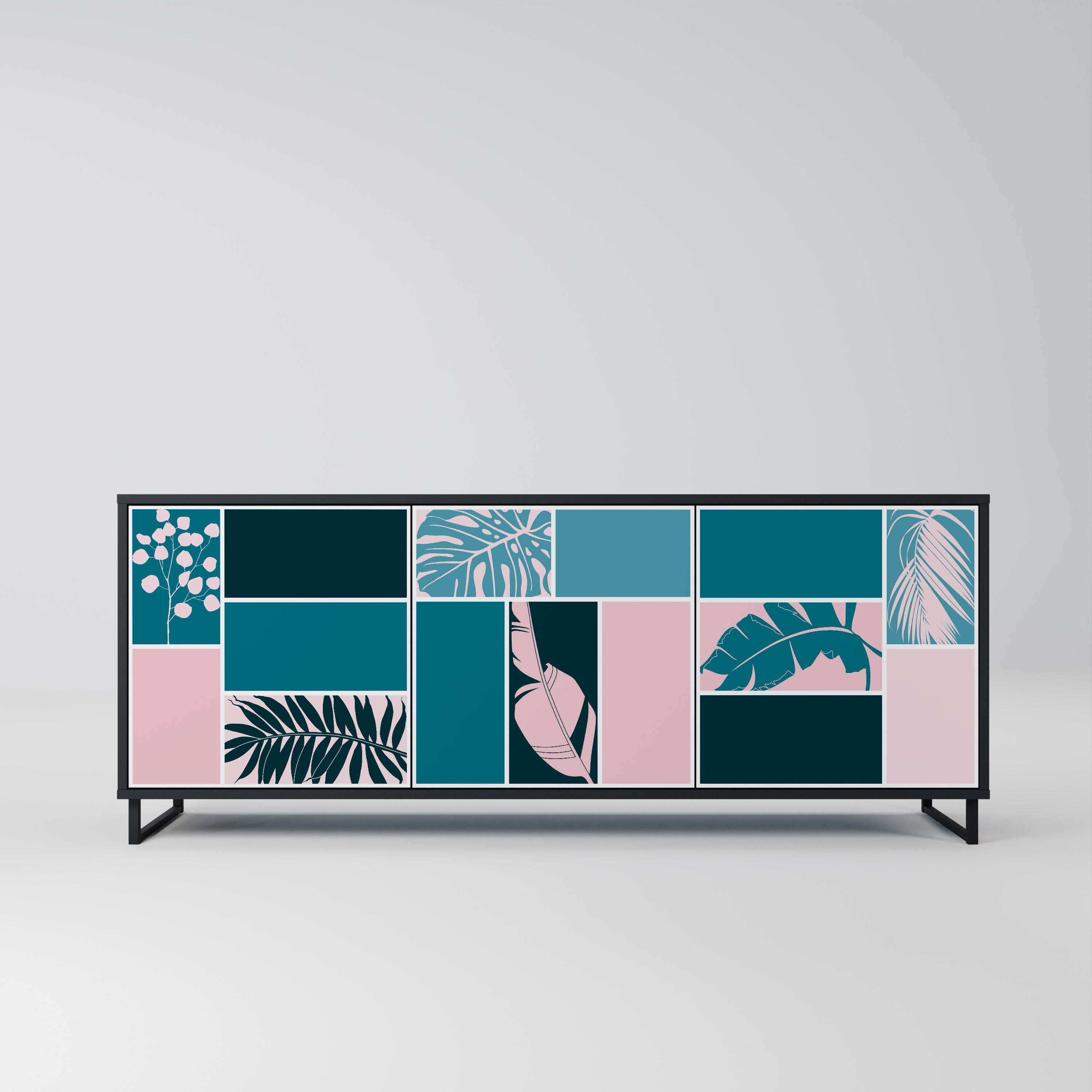 COMBINATION OF SHAPES 3-Door Sideboard in Black Finish
