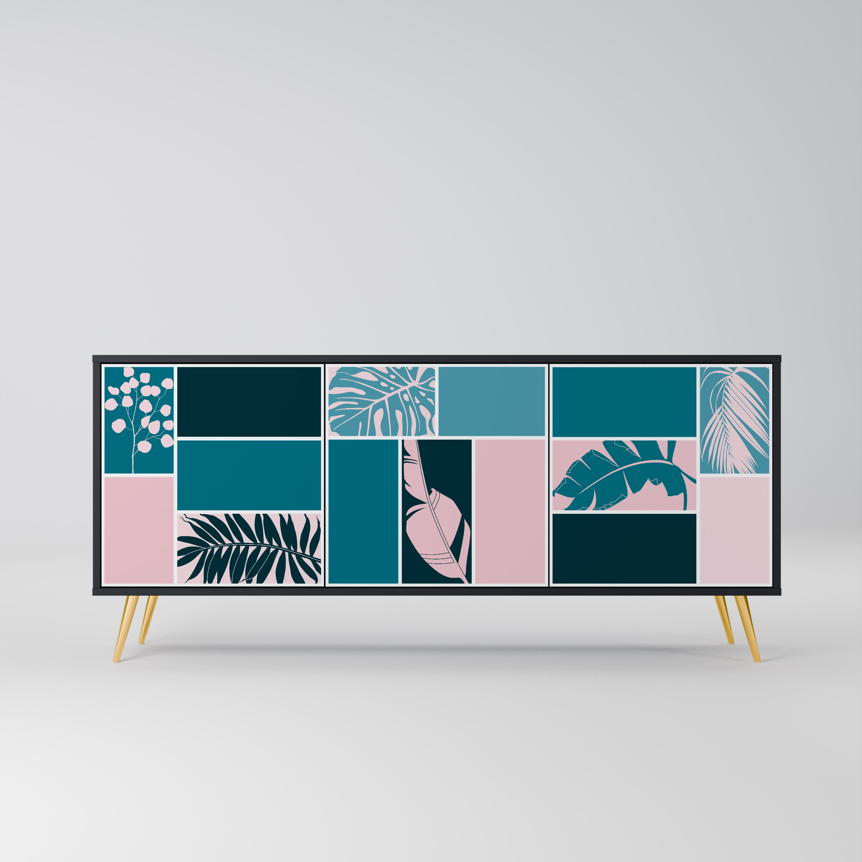 COMBINATION OF SHAPES 3-Door Sideboard in Black Finish