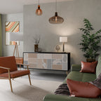 TROPICAL SHAPES Aparador de 3 Puertas en Acabado Negro