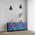 CACTUS VIBES 3-Door Sideboard in Black Finish