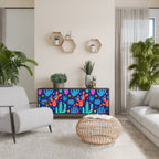 CACTUS VIBES 3-Door Sideboard in Black Finish