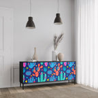 CACTUS VIBES 3-Door Sideboard in Black Finish