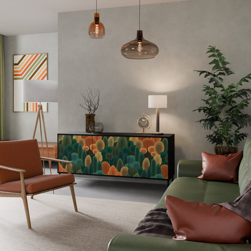 Aparador AUTUMN KALEIDOSCOPE de 3 puertas en acabado negro