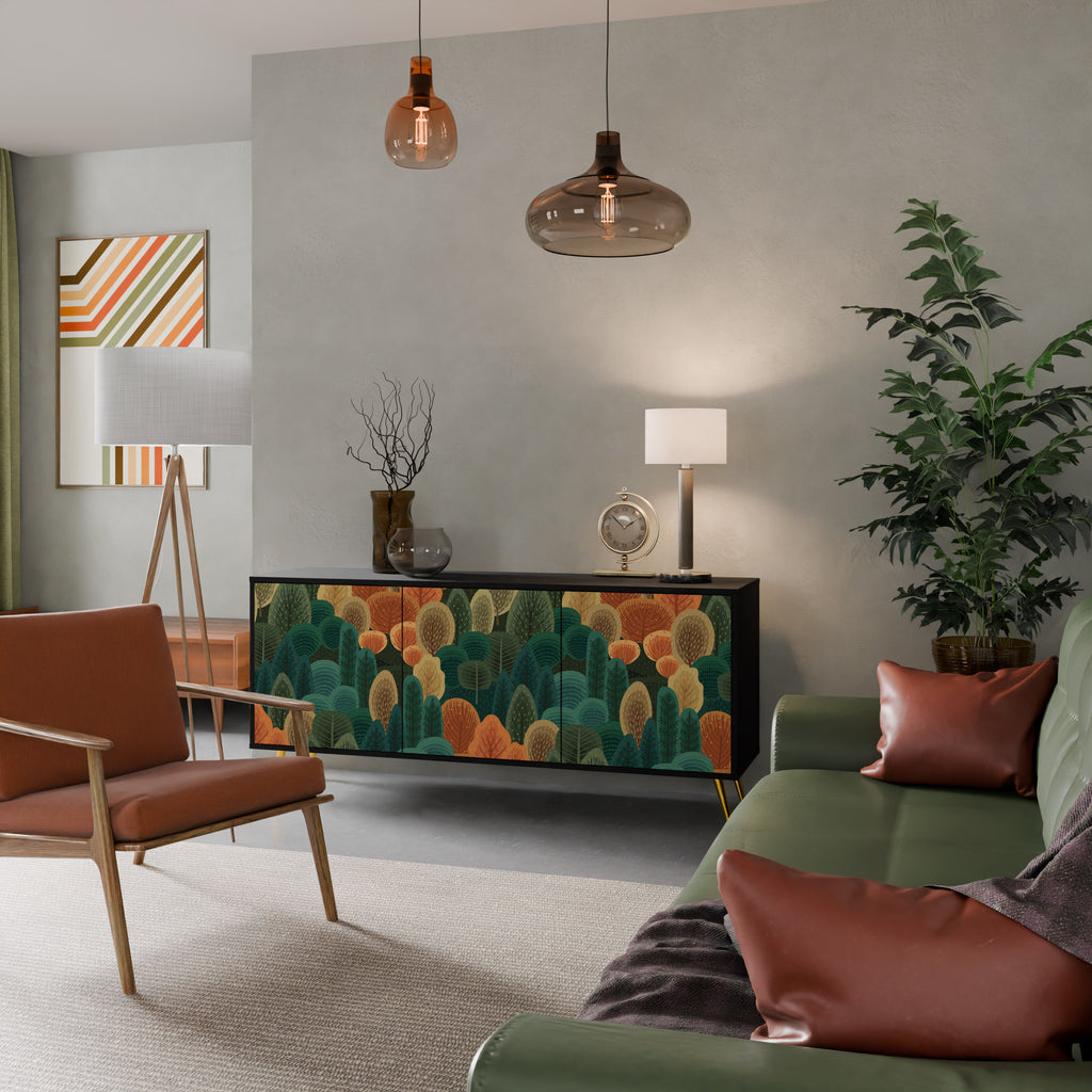 Aparador AUTUMN KALEIDOSCOPE de 3 puertas en acabado negro