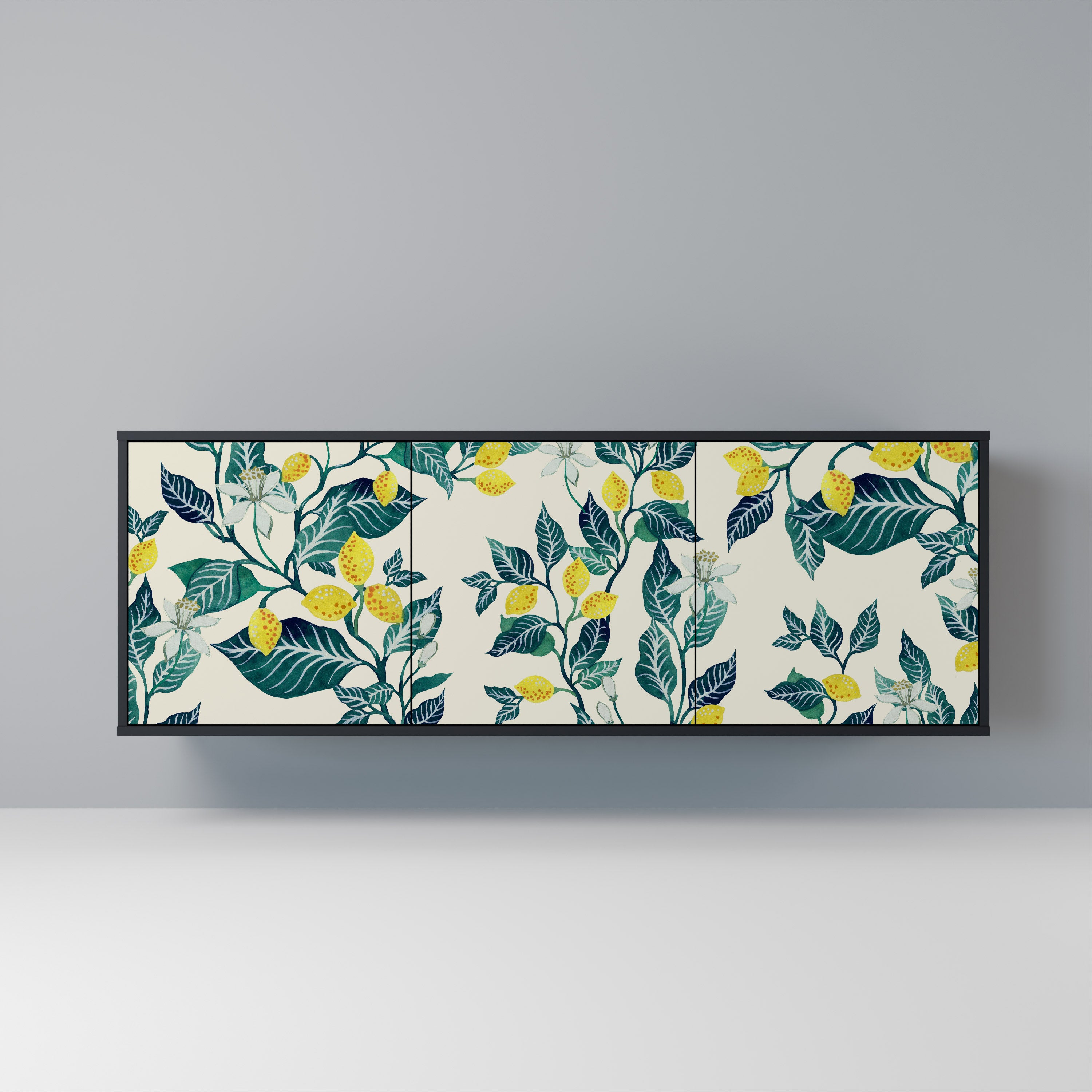 LEMON TREE 3-Door Sideboard in Black Finish