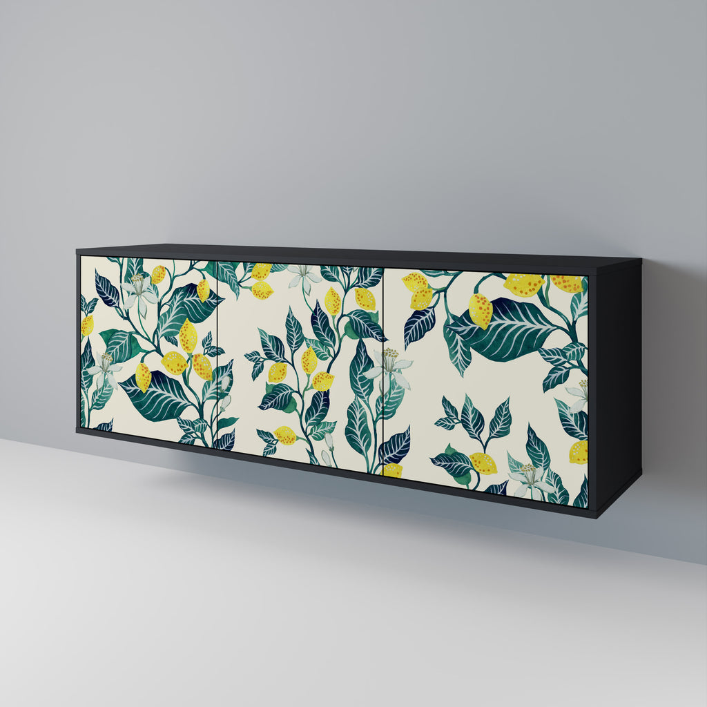 LEMON TREE 3-Door Sideboard in Black Finish