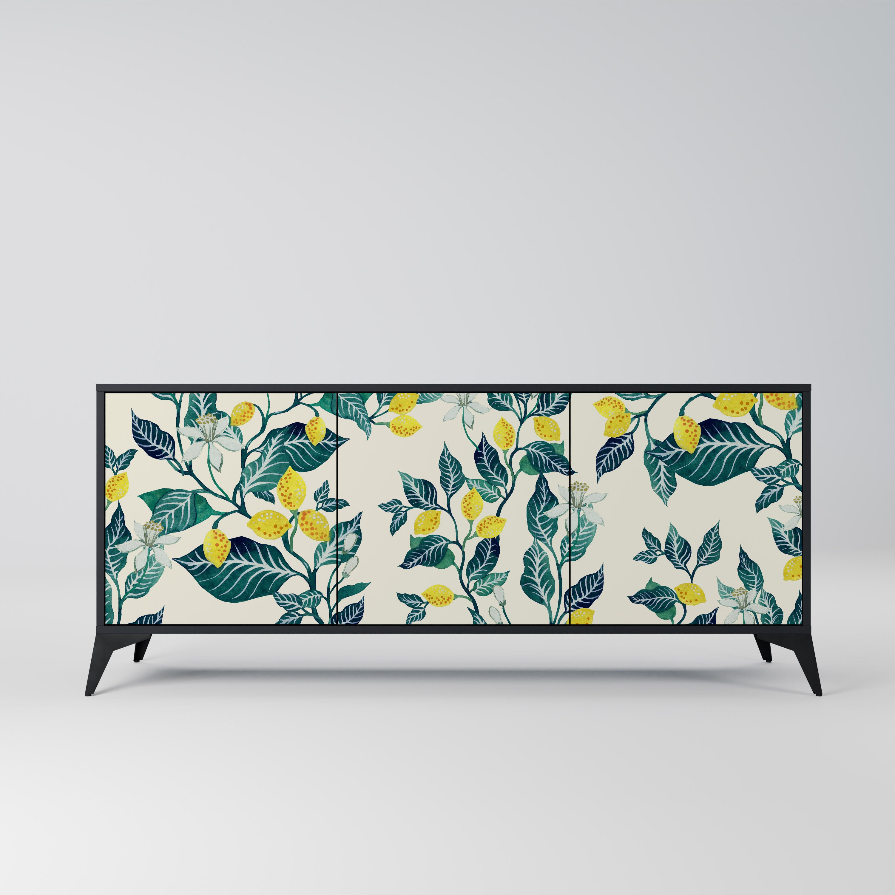 LEMON TREE 3-Door Sideboard in Black Finish