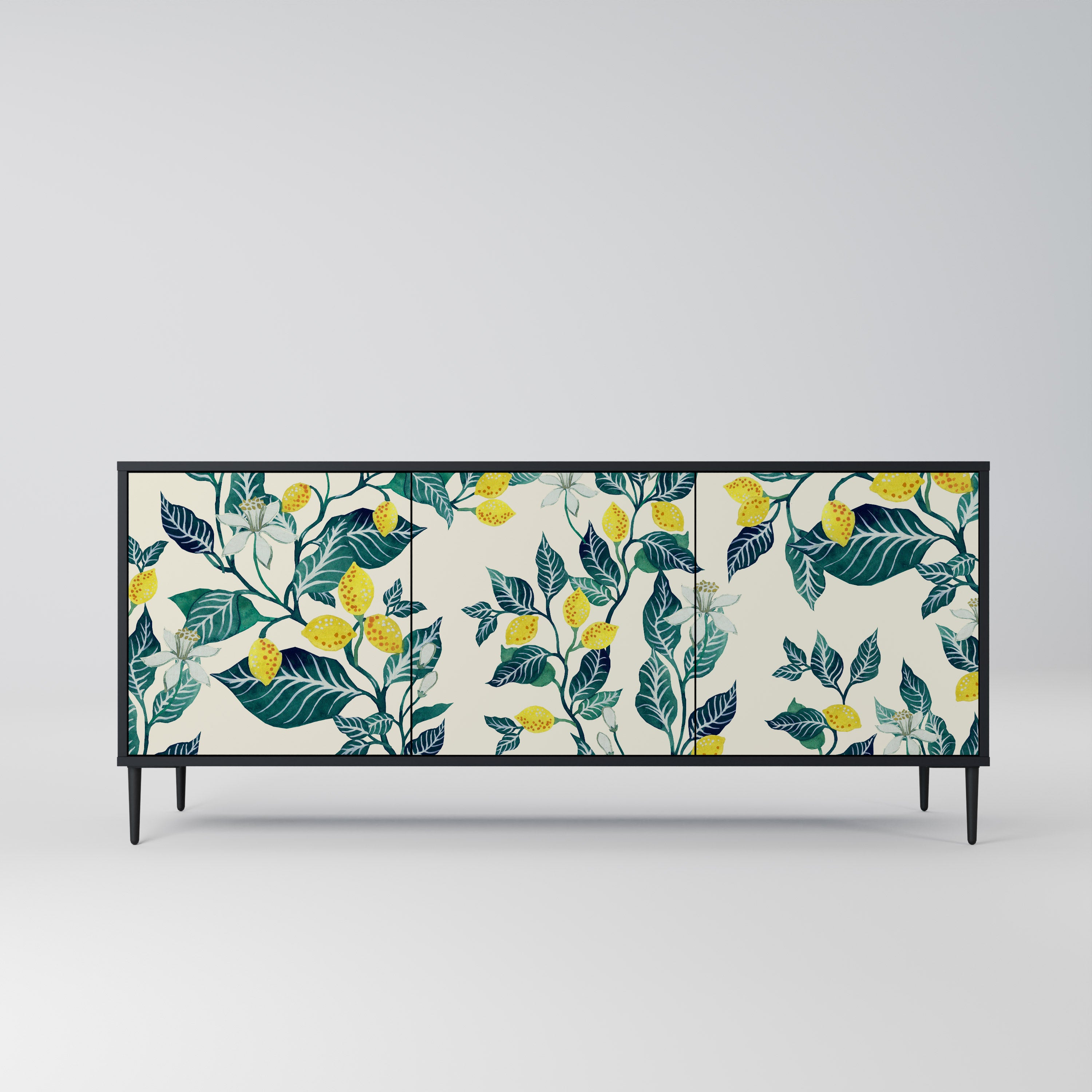 LEMON TREE 3-Door Sideboard in Black Finish