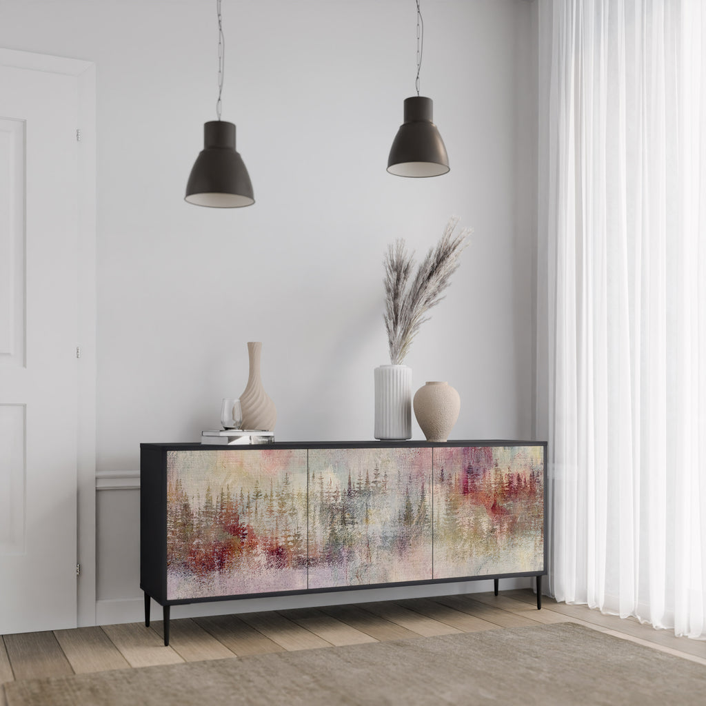 VEILED SUMMIT 3-Door Sideboard in Black Finish