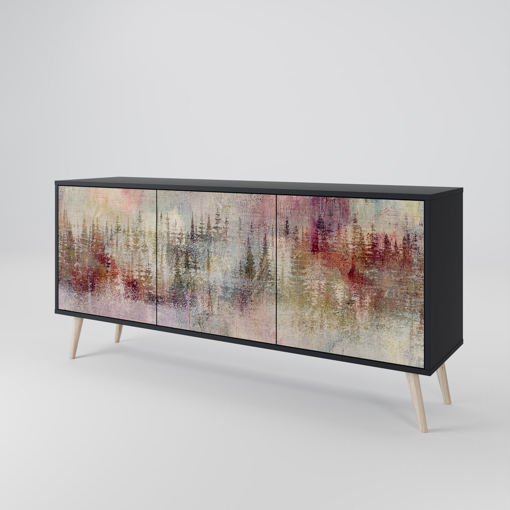 VEILED SUMMIT 3-Door Sideboard in Black Finish