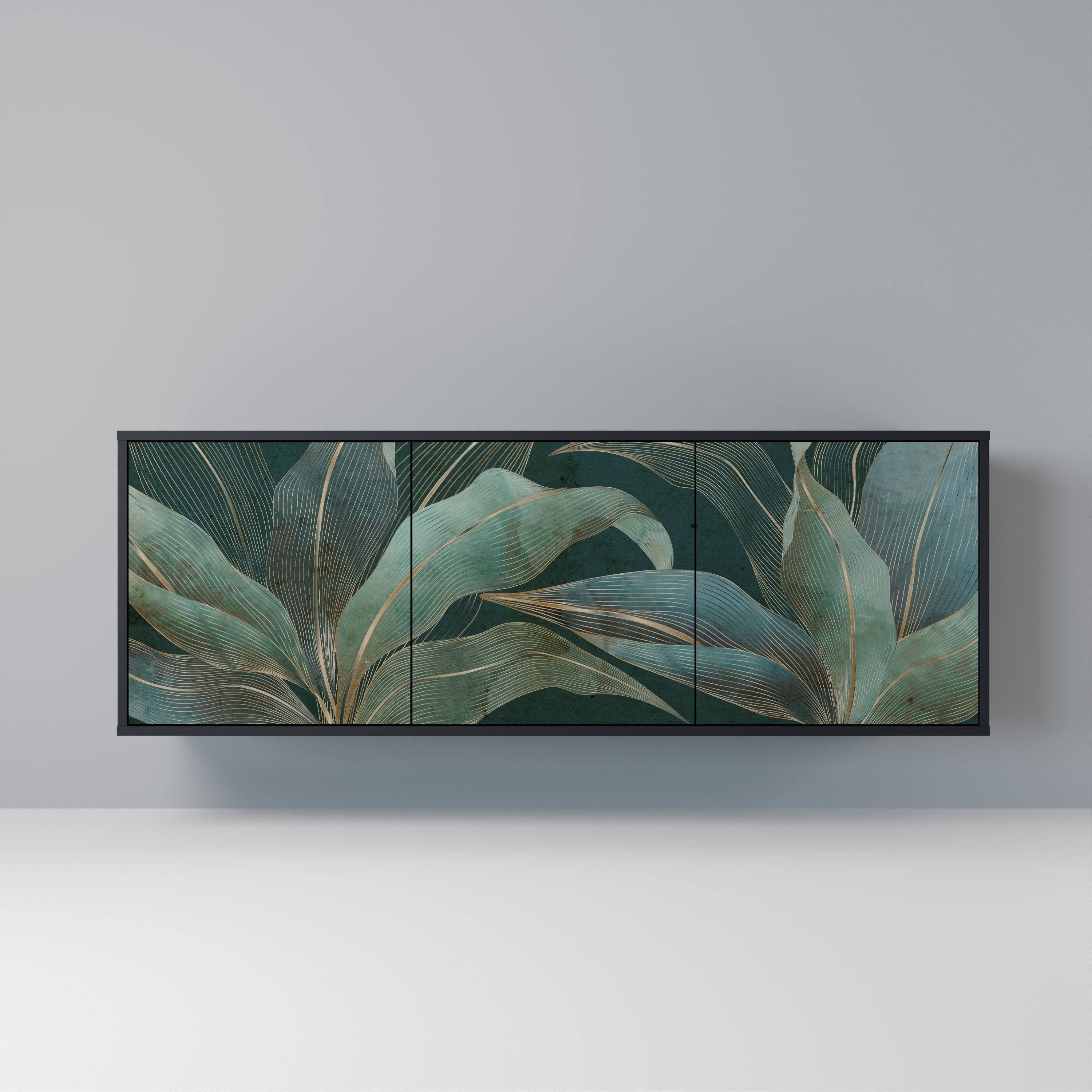 ROYAL GREEN 3-Door Sideboard in Black Finish