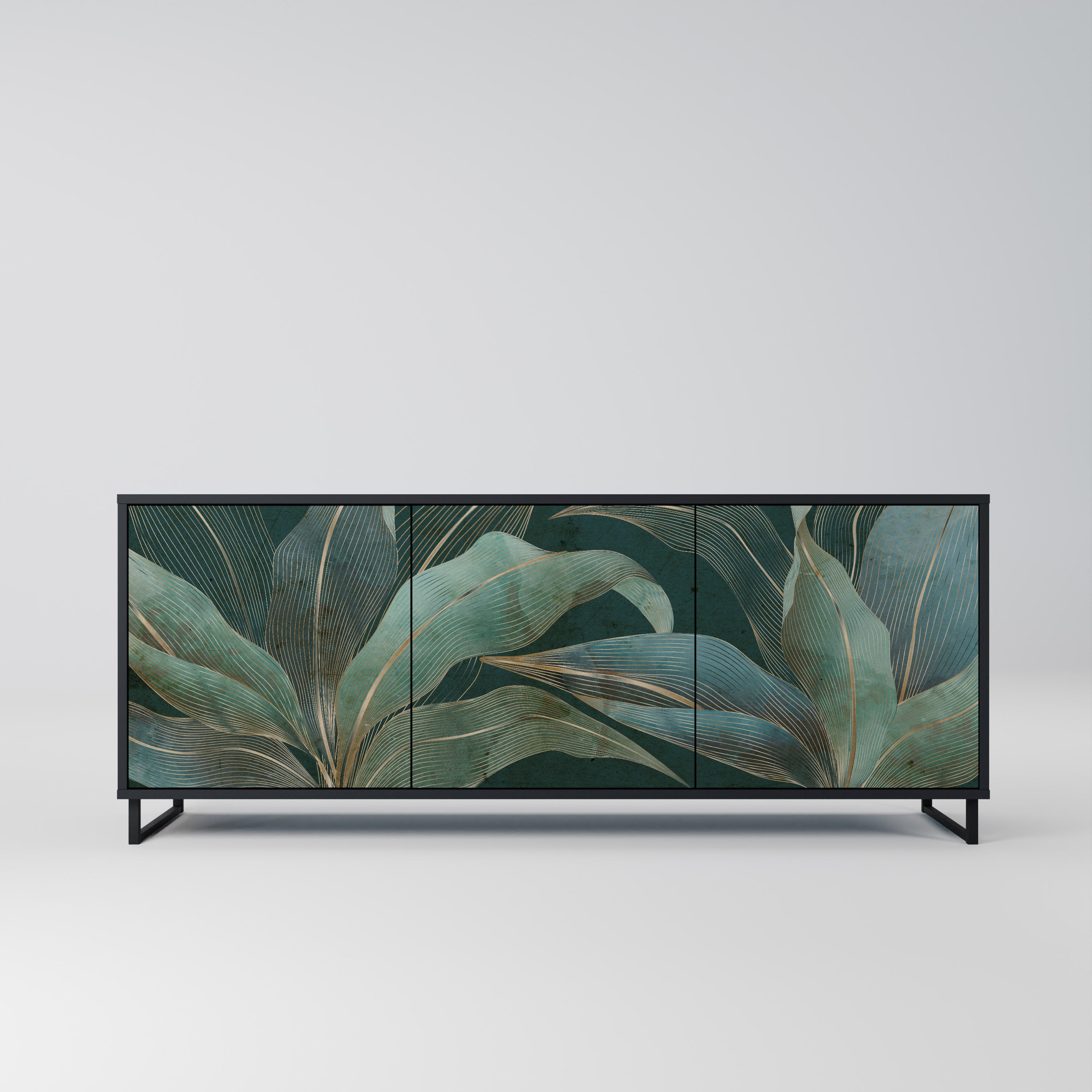 ROYAL GREEN 3-Door Sideboard in Black Finish