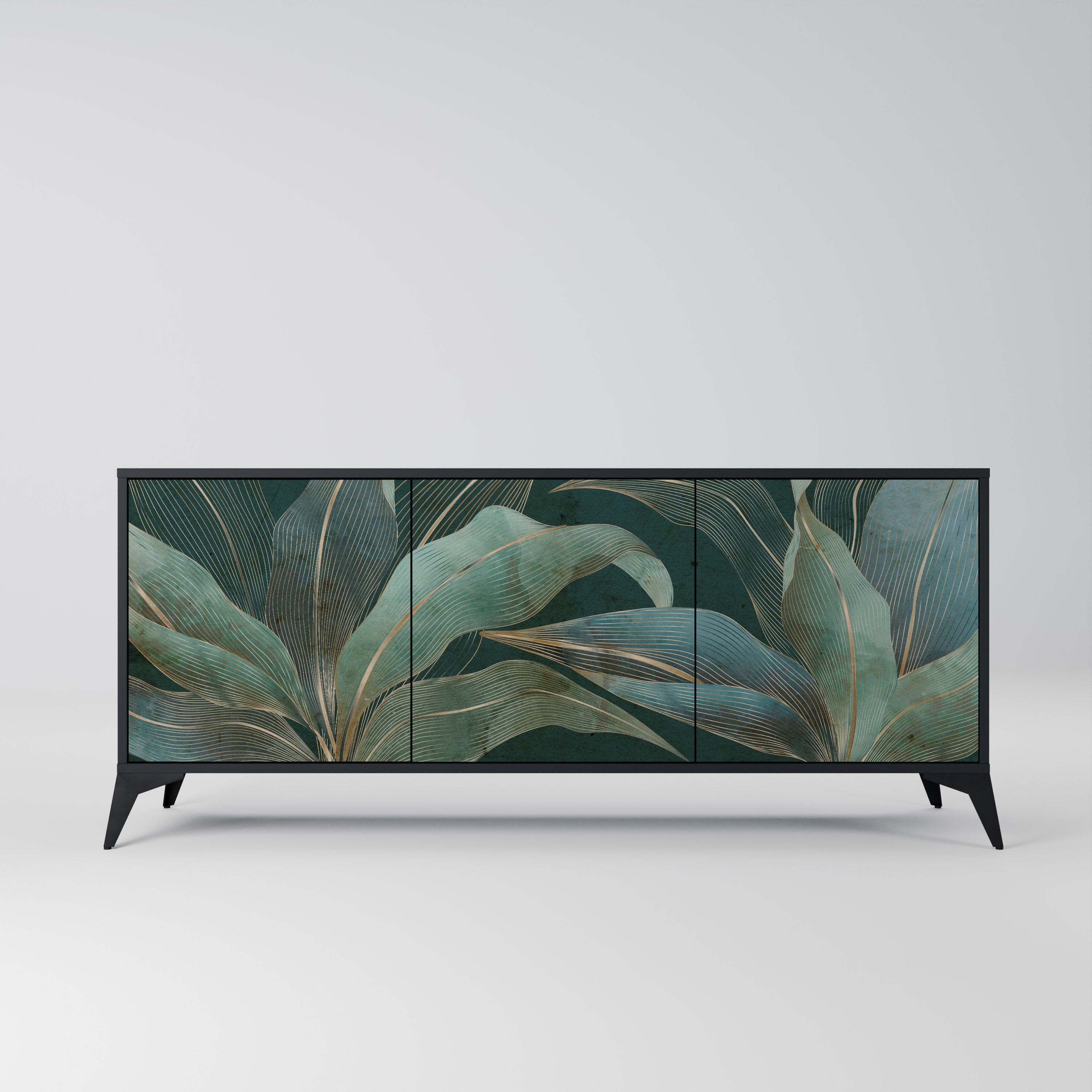 ROYAL GREEN 3-Door Sideboard in Black Finish