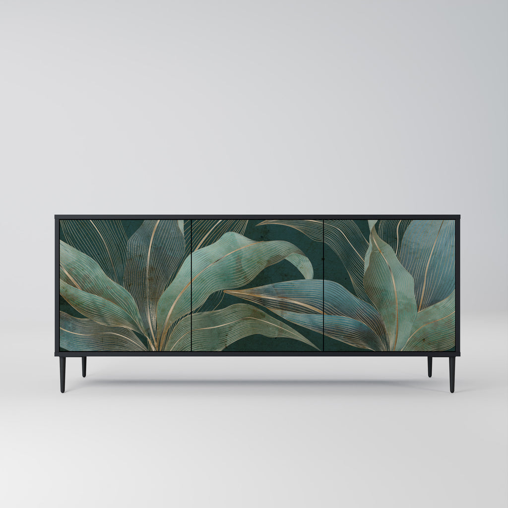 ROYAL GREEN 3-Door Sideboard in Black Finish