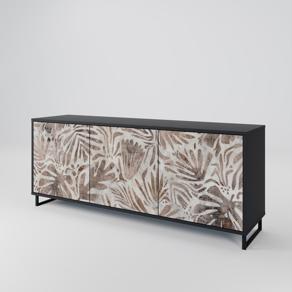 Aparador PASSING TIME de 3 puertas con acabado negro