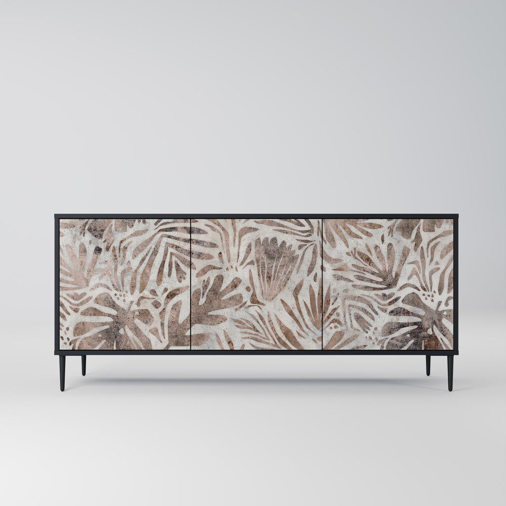 Aparador PASSING TIME de 3 puertas con acabado negro