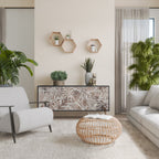 PASSING TIME Aparador de 3 Puertas en Acabado Negro