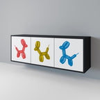 CHILDHOOD MEMORY 3-Door Sideboard in Black Finish