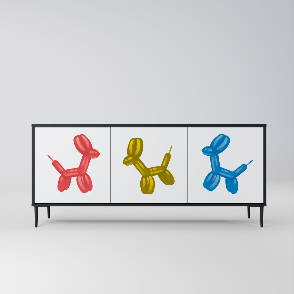 CHILDHOOD MEMORY 3-Door Sideboard in Black Finish