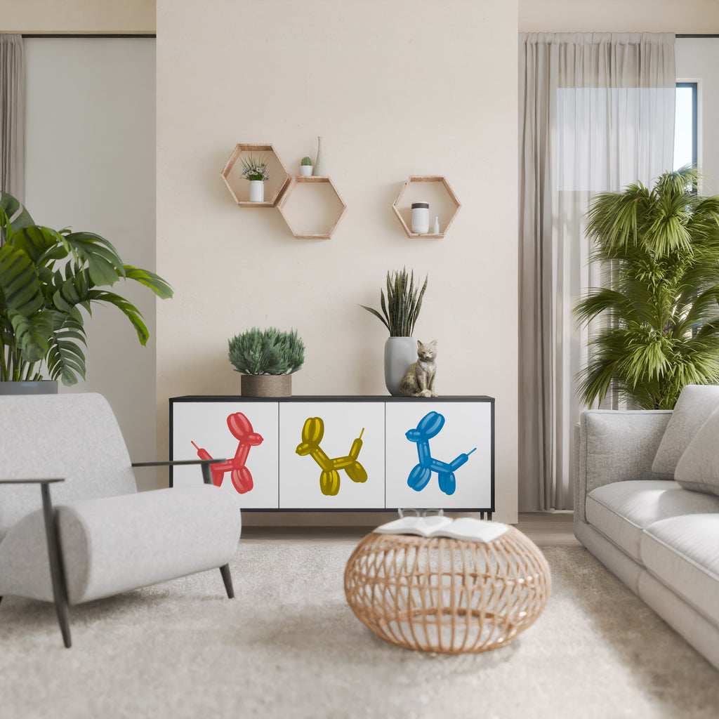 CHILDHOOD MEMORY 3-Door Sideboard in Black Finish