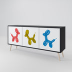 CHILDHOOD MEMORY 3-Door Sideboard in Black Finish