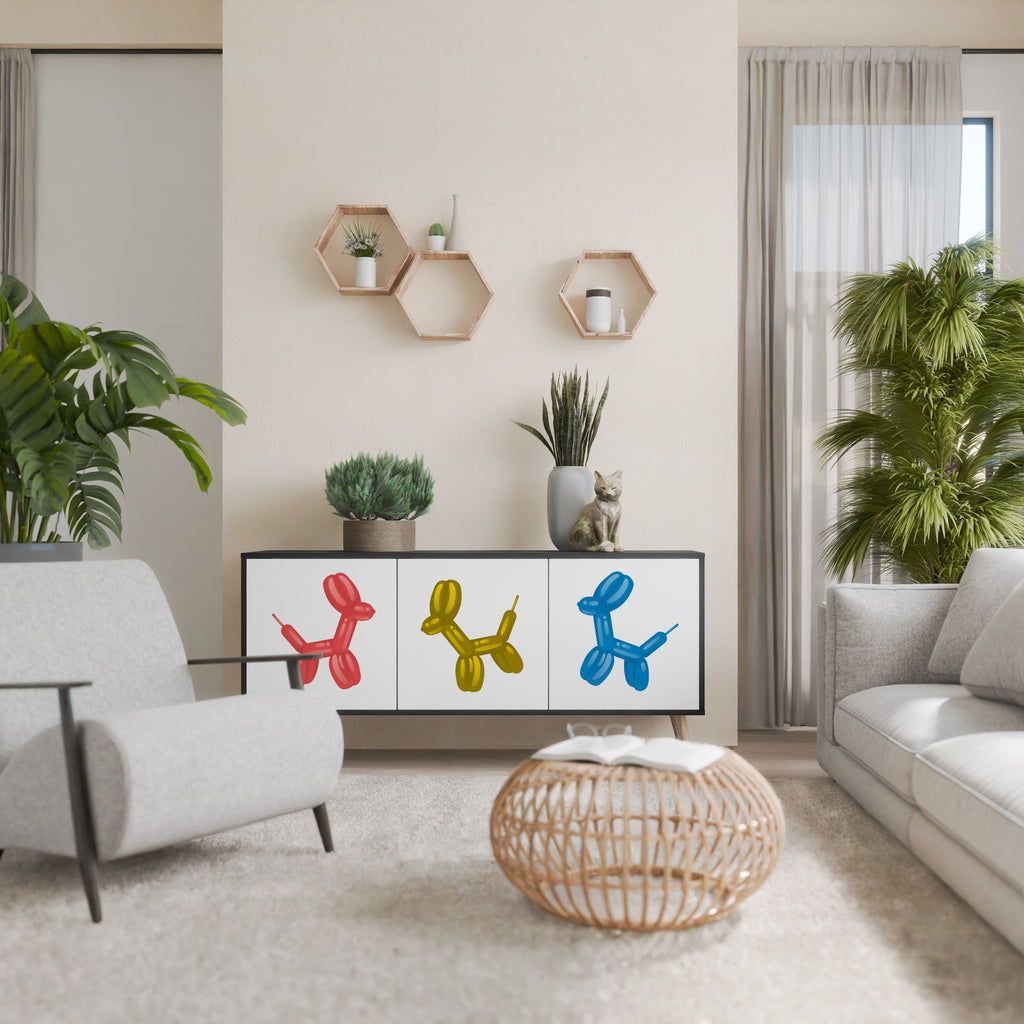 CHILDHOOD MEMORY 3-Door Sideboard in Black Finish