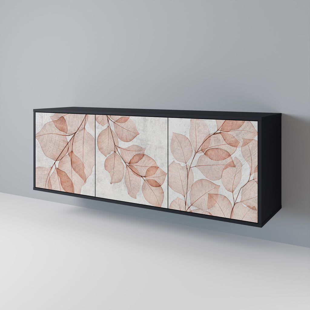 AUTUMN FRAGILITY 3-Door Sideboard in Black Finish