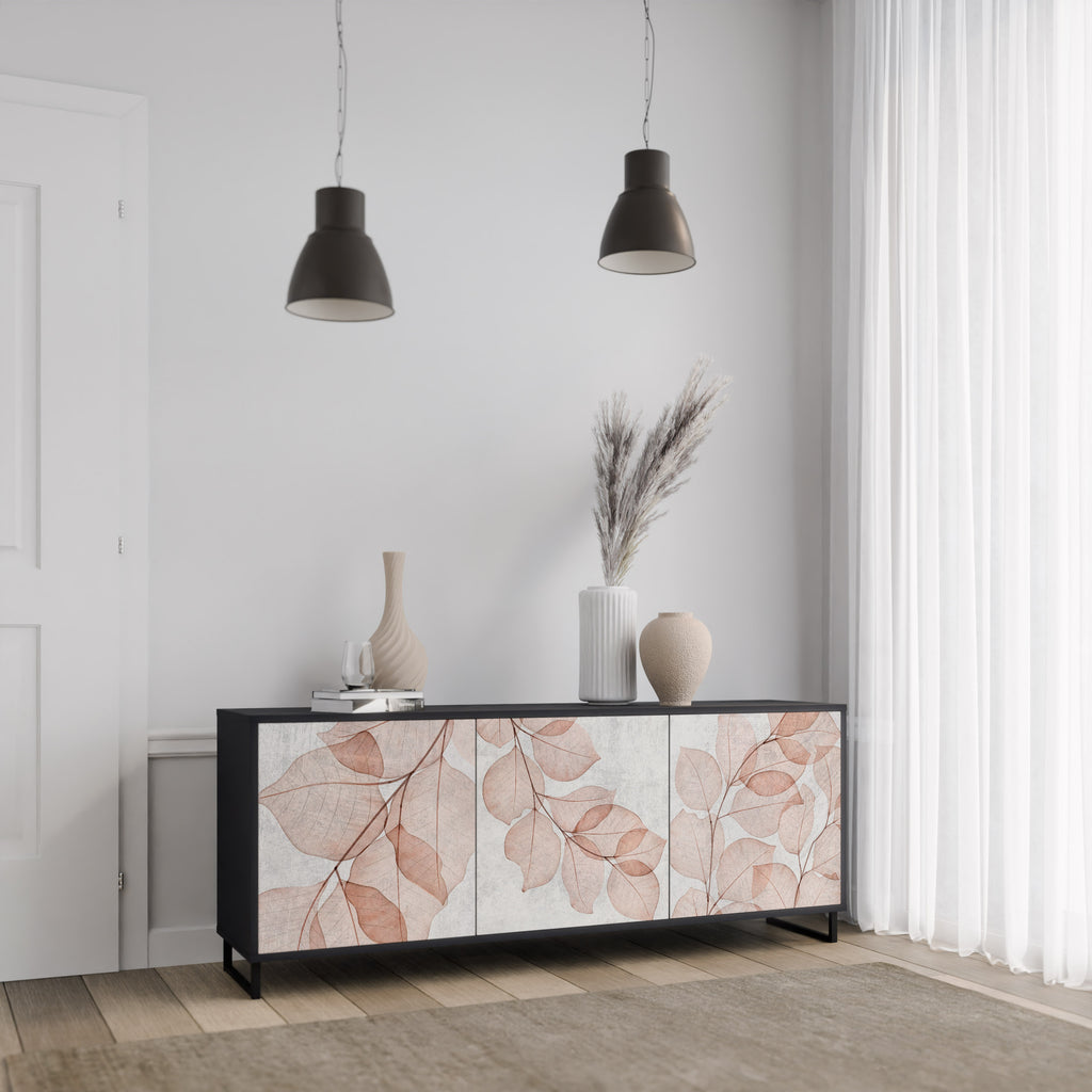 AUTUMN FRAGILITY 3-Door Sideboard in Black Finish