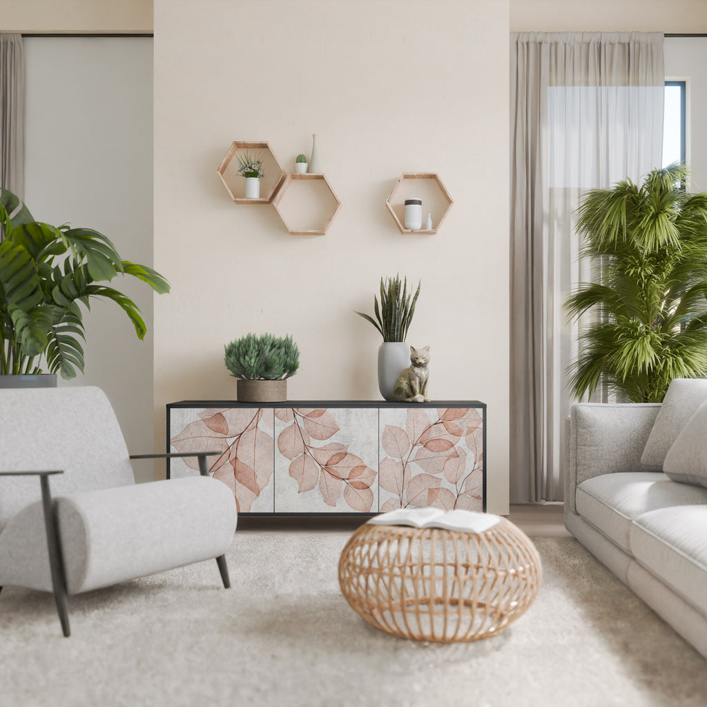 AUTUMN FRAGILITY 3-Door Sideboard in Black Finish