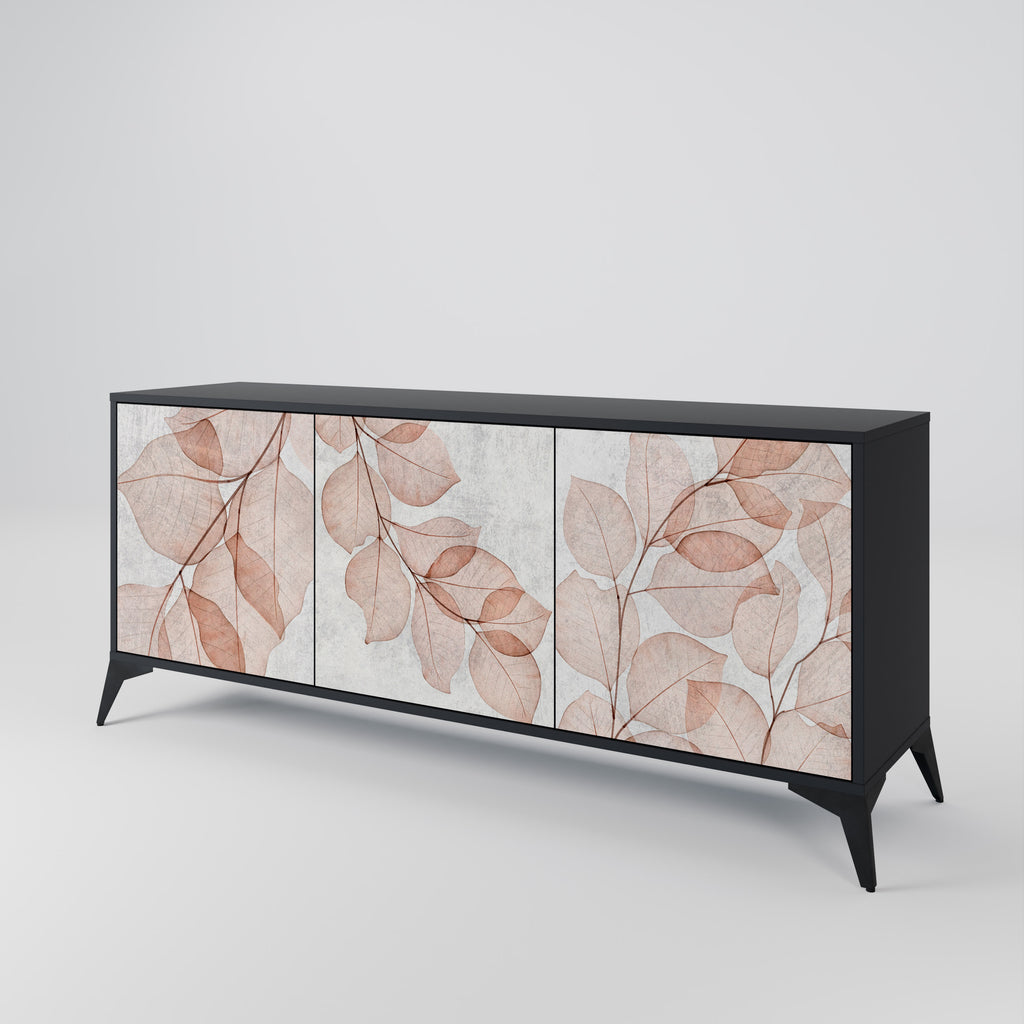 AUTUMN FRAGILITY 3-Door Sideboard in Black Finish