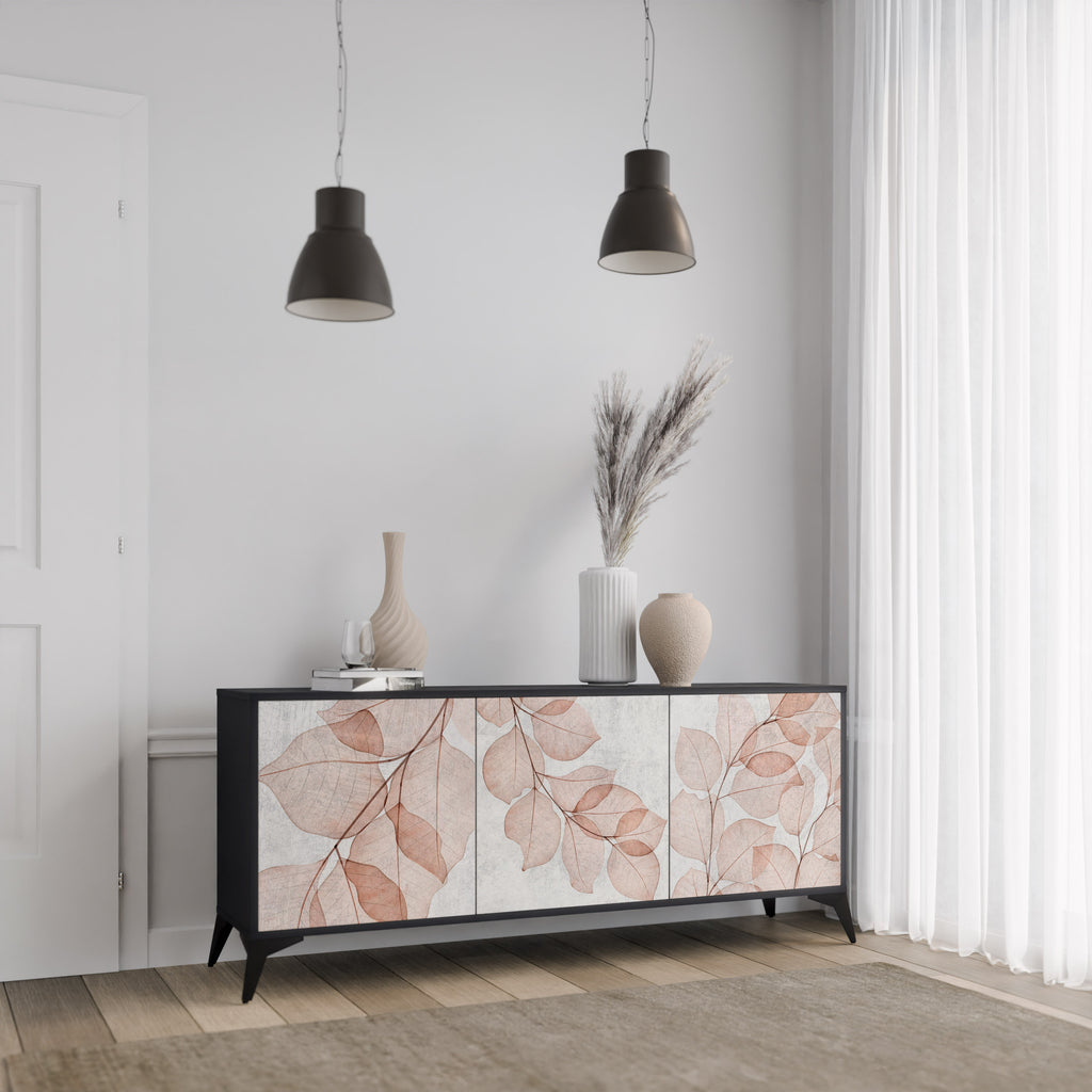 AUTUMN FRAGILITY 3-Door Sideboard in Black Finish