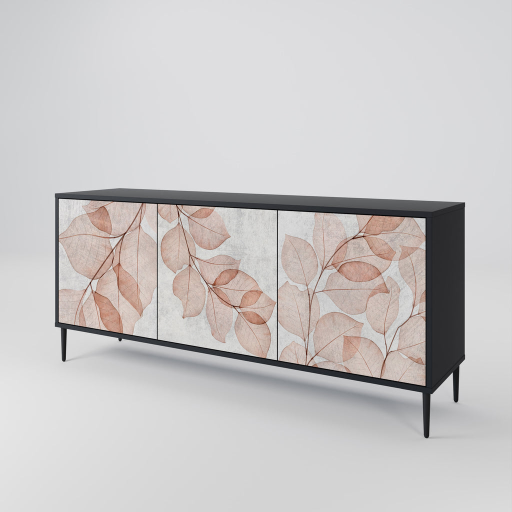 AUTUMN FRAGILITY 3-Door Sideboard in Black Finish