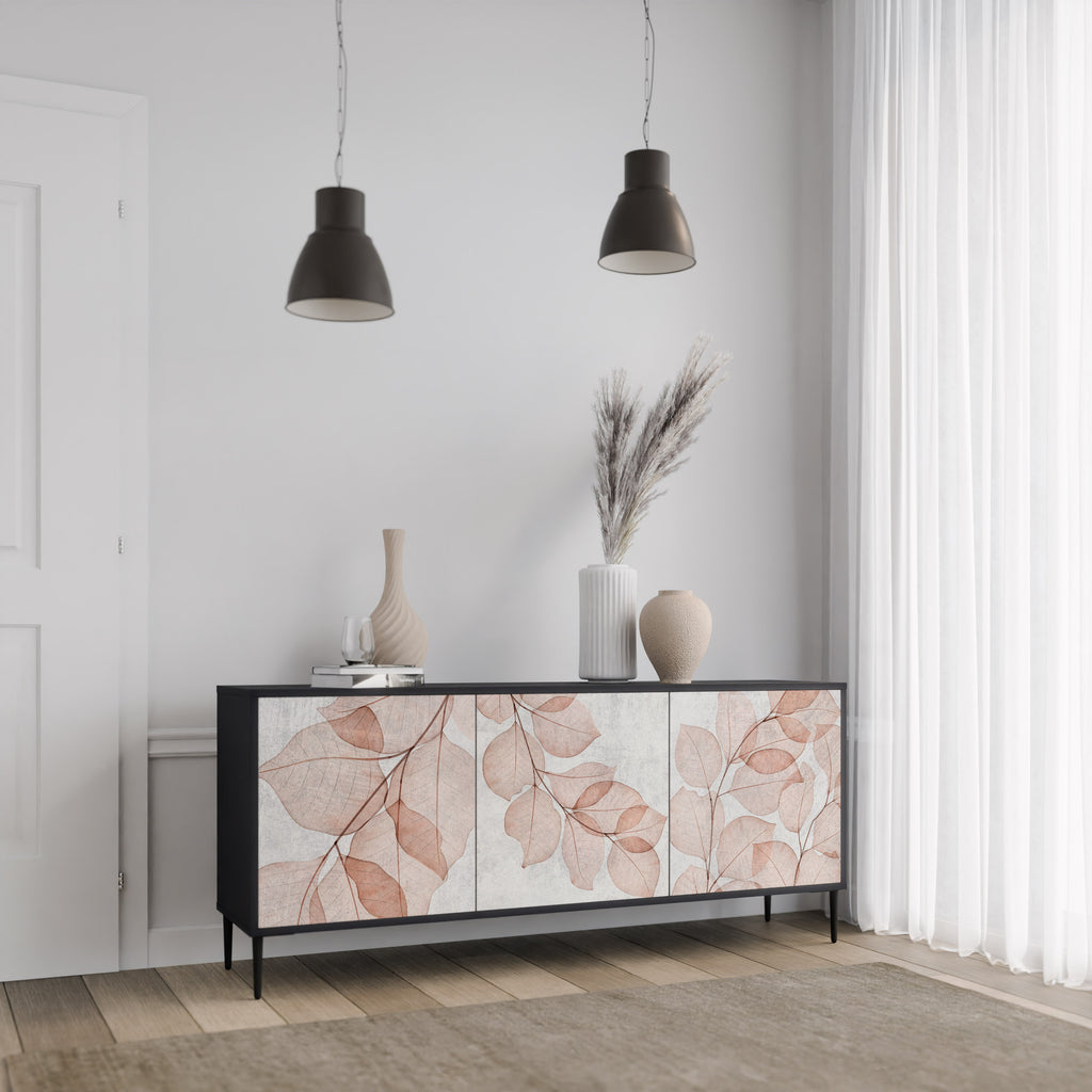 AUTUMN FRAGILITY 3-Door Sideboard in Black Finish
