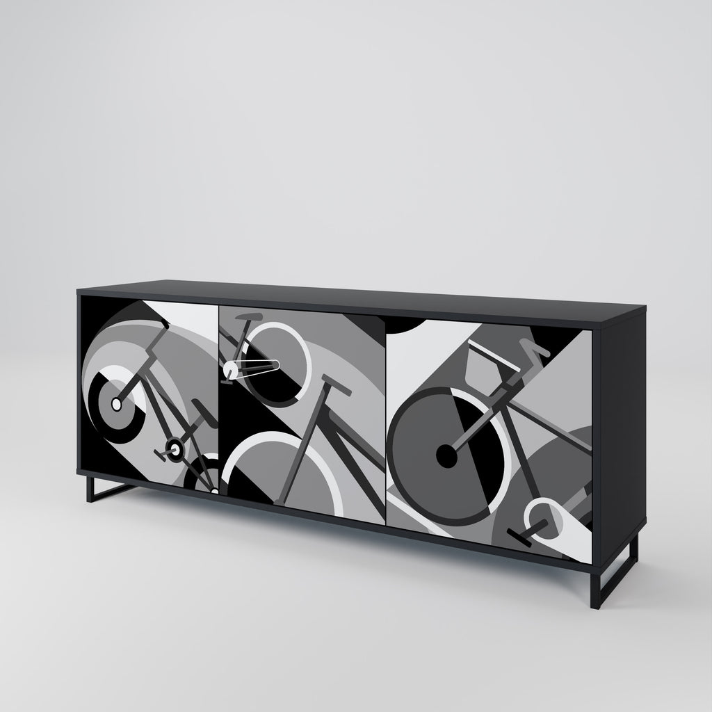 BIKE ENERGY 3-Door Sideboard in Black Finish