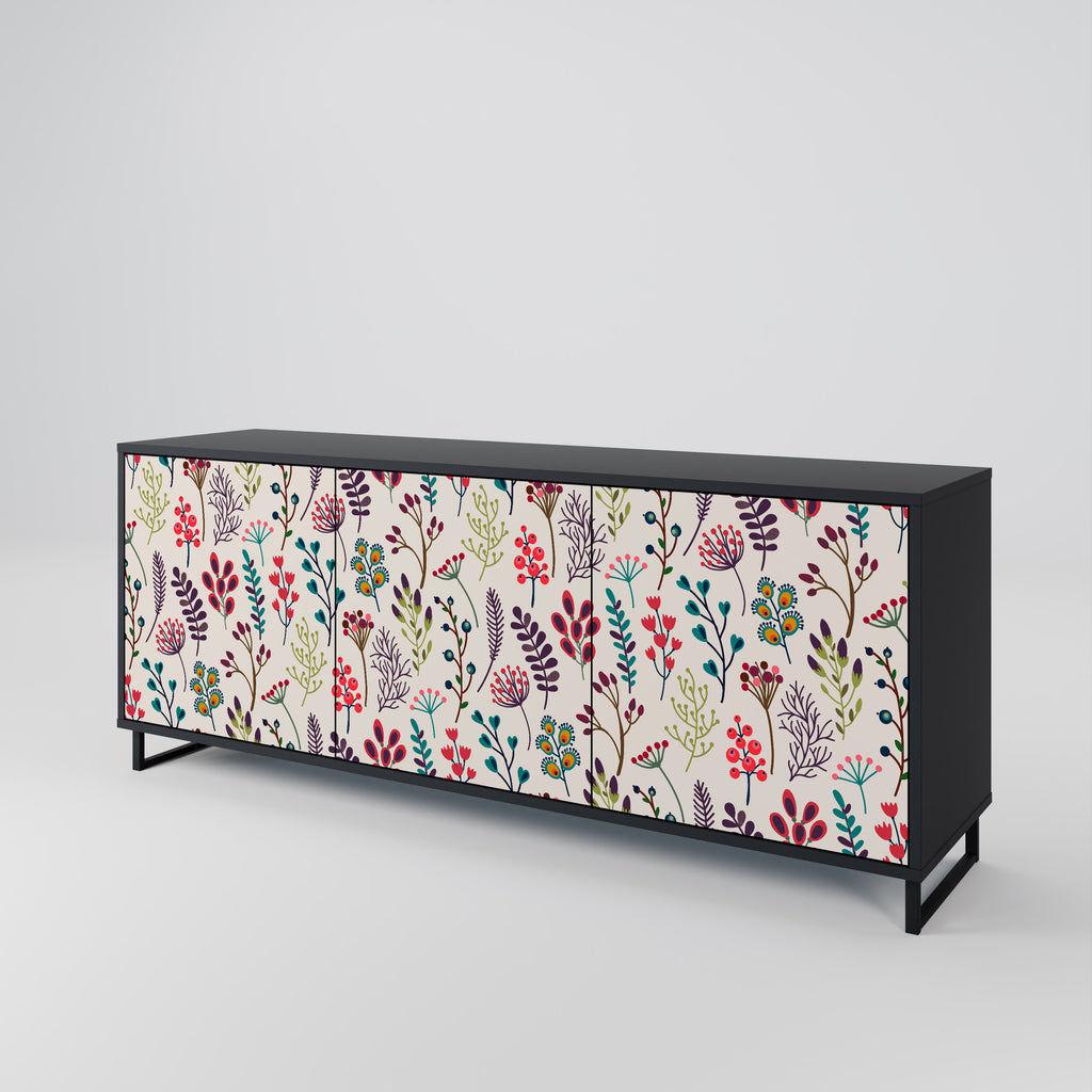 AUTUMN SUNDRIES 3-Door Sideboard in Black Finish