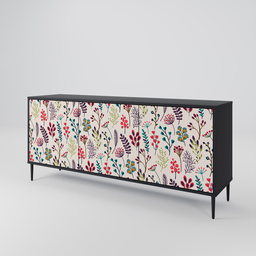AUTUMN SUNDRIES 3-Door Sideboard in Black Finish