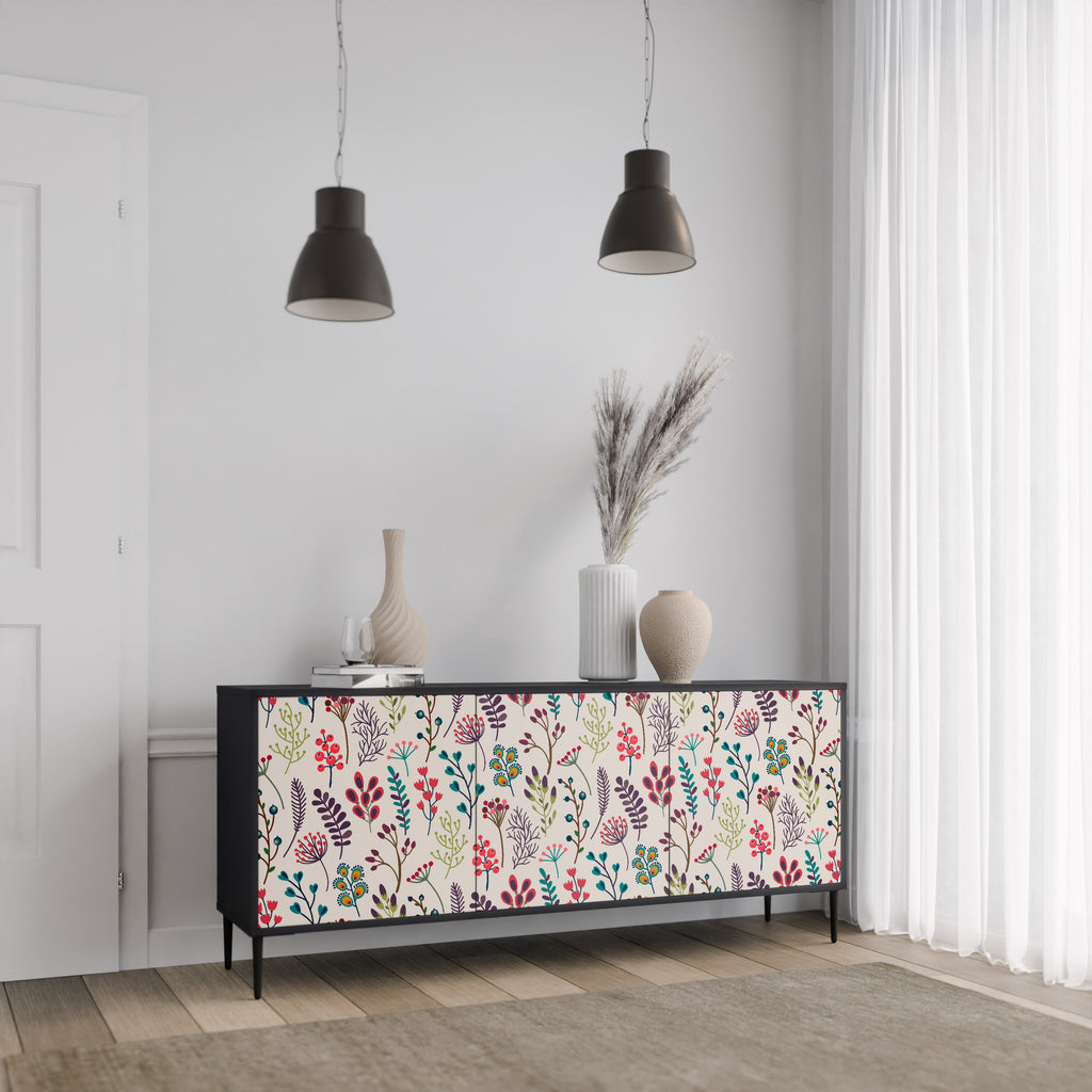 AUTUMN SUNDRIES 3-Door Sideboard in Black Finish