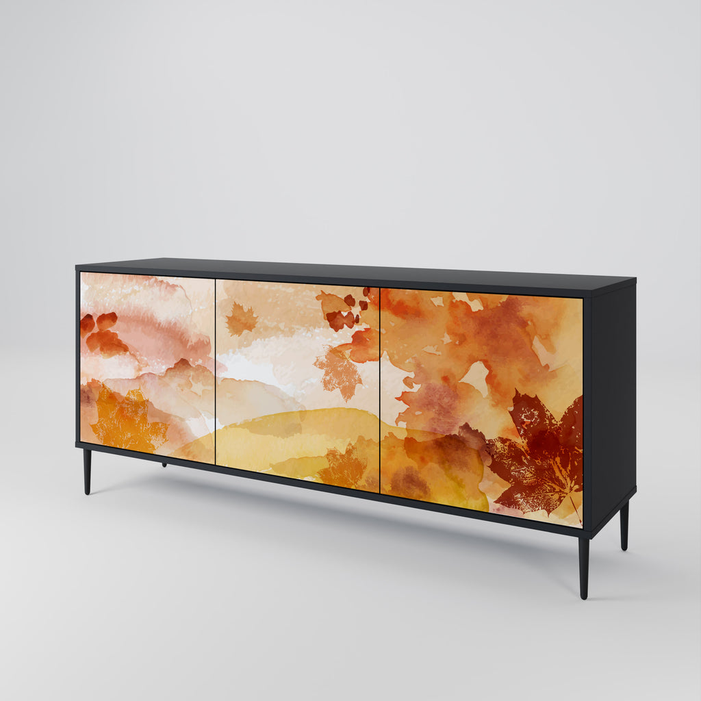TRACES OF AUTUMN 3-Door Sideboard in Black Finish