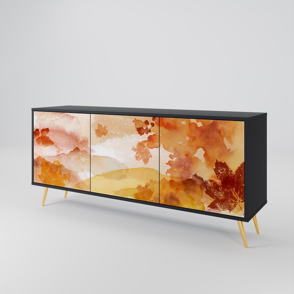 TRACES OF AUTUMN 3-Door Sideboard in Black Finish