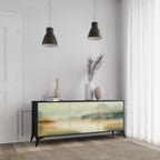 MORNING BY THE LAKE 3-Door Sideboard in Black Finish