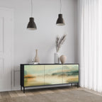 MORNING BY THE LAKE 3-Door Sideboard in Black Finish