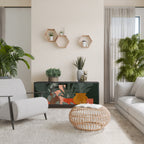 TROPICAL COMPOSITION Aparador de 3 Puertas en Acabado Negro