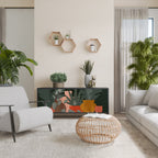 TROPICAL COMPOSITION Aparador de 3 Puertas en Acabado Negro