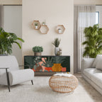 TROPICAL COMPOSITION Aparador de 3 Puertas en Acabado Negro