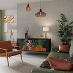 TROPICAL COMPOSITION Aparador de 3 Puertas en Acabado Negro