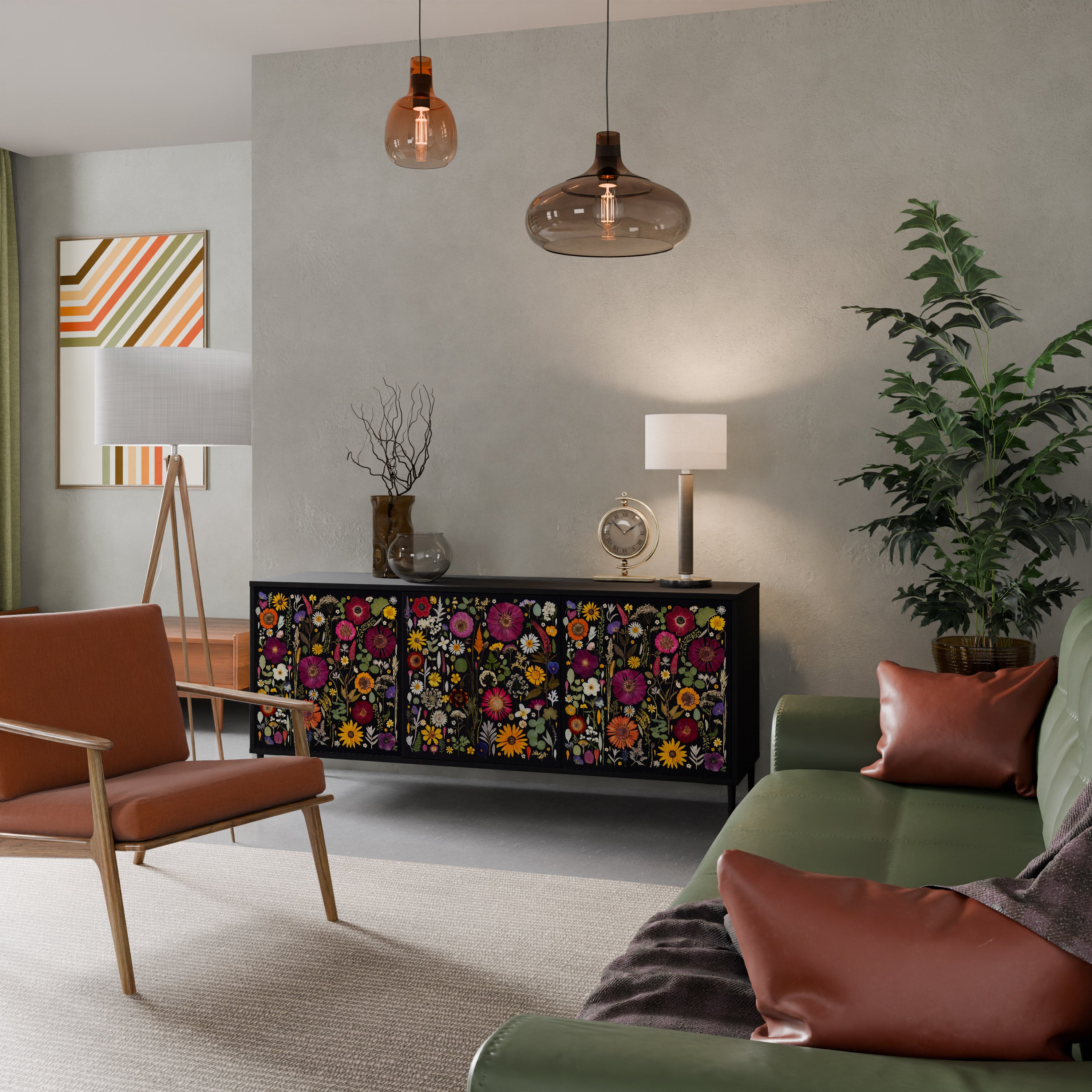 MIDNIGHT GARDEN Aparador de 3 Puertas