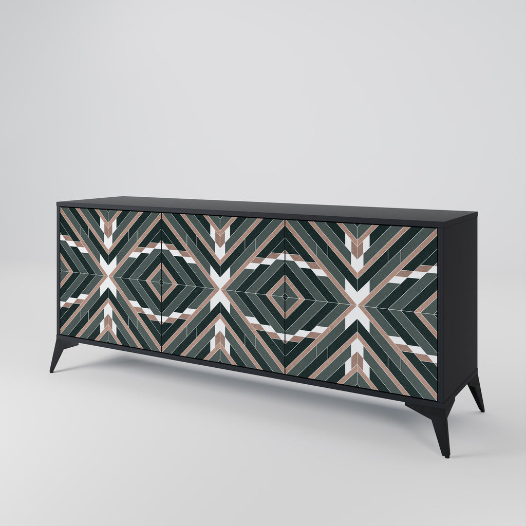 DIMENSION DELIGHTS 3-Door Sideboard in Black Finish