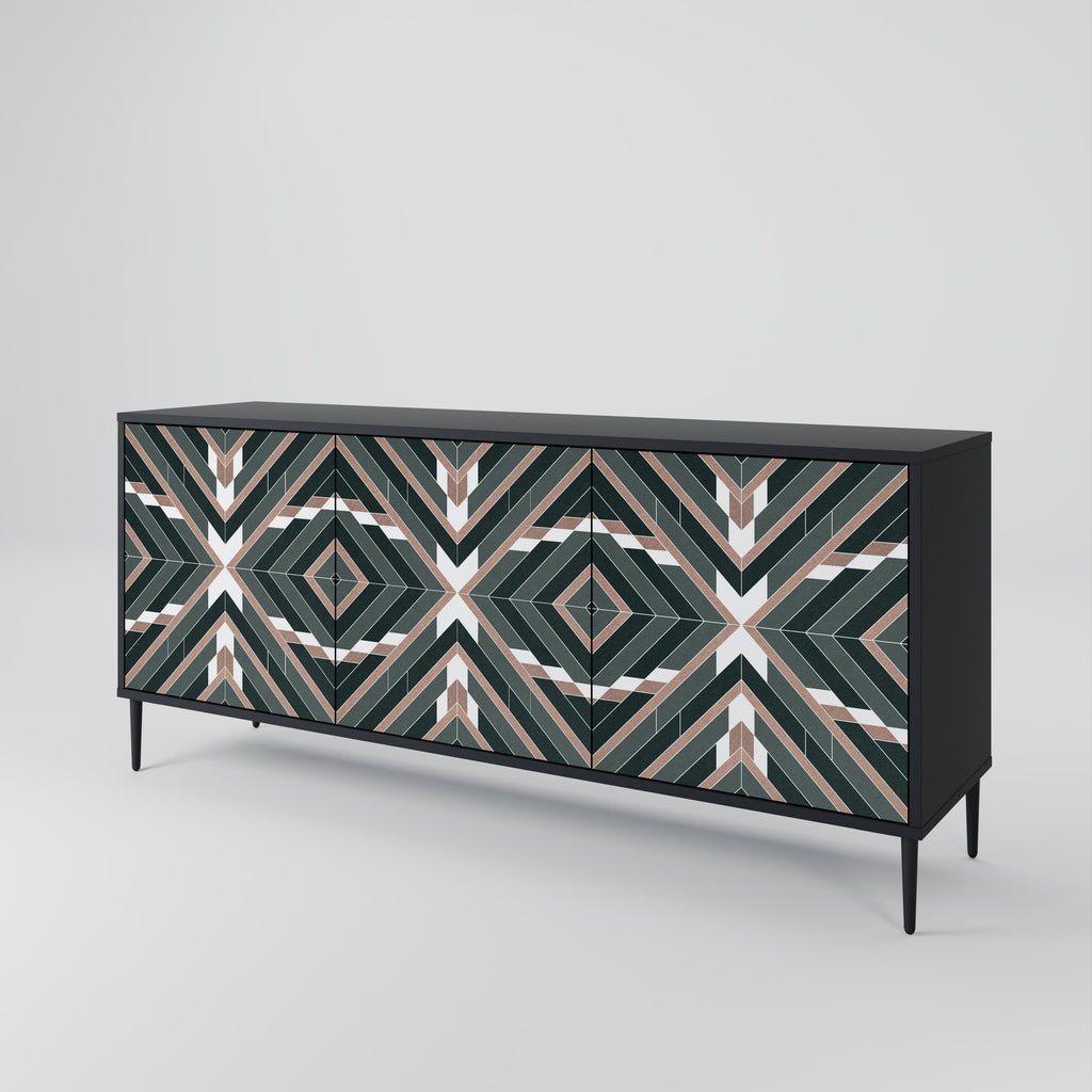 DIMENSION DELIGHTS 3-Door Sideboard in Black Finish