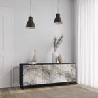 TIMELESS GLIDE Aparador de 3 Puertas en Acabado Negro